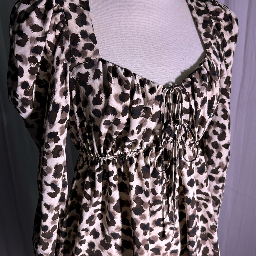 Topshop Maternity Leopard Print Blouse Top Women's Multi Size 8 - Picture 2 of 6